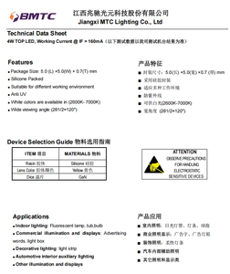 Venta caliente BMTC 5050 2600 SMD LED Chips 7000-K Luz blanca cálida 24V Iluminación LED - Product Image 3
