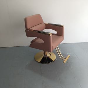 Nueva Silla de Barbería Verde de PU con Base de Acero Inoxidable Dorado, Puede Equiparse con una Bomba de Alta Capacidad - Product Image 1