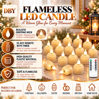 Bougie pilier LED en plastique avec finition cire simulée, télécommande, alimentée par piles, pour Halloween, Noël, Nouvel An, décoration intérieure