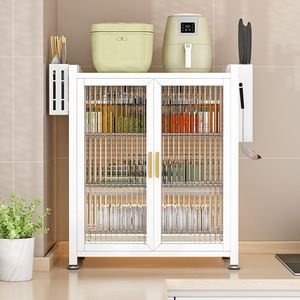 Gabinete <span class=keywords><strong>de</strong></span> almacenamiento <span class=keywords><strong>de</strong></span> cocina multifuncional con <span class=keywords><strong>colgante</strong></span> lateral, puerta corrugada transparente <span class=keywords><strong>de</strong></span> gran capacidad, estante <span class=keywords><strong>de</strong></span> almacenamiento <span class=keywords><strong>de</strong></span> cubiertos - Product Image 4
