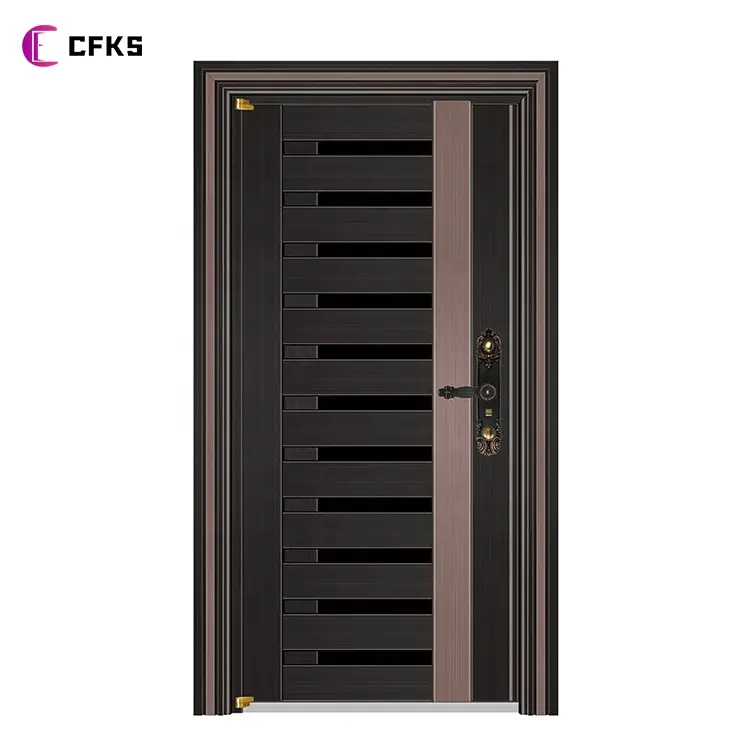 गर्म बिक्री स्टेनलेस स्टील दरवाजा उच्च गुणवत्ता काले रंग सामने बाहरी सुरक्षा दरवाजा