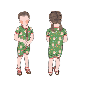 Little Glow Kid Nieuwe Aanwinst Zomer Aangepaste Prints Stijlen Superzacht 2-delig Baby Bamboe Rompertje met Rits - Product Image 6