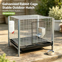 Cages à lapins empilables galvanisées avec plateau coulissant, cage à lapins en fil métallique pour petits animaux