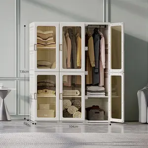 Moderne Wohnzimmer Kunststoff faltbare tragbare Schränke Schrank Schlafzimmer Schrank