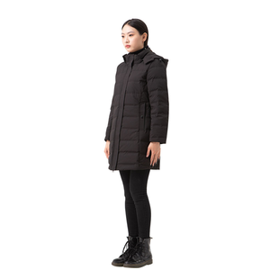 Giacca Lunga Imbottita da Donna in Offerta, Nera 5-in-1 con Collo Alto, Tessuto Channel Leggero, Impermeabile e Antivento, Cappotto Invernale - Product Image 3