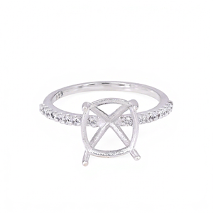 Ajuste de anillo de punta de cojín de Plata de Ley 925 con circón 10x10mm recuerdo en blanco cenizas de resina de leche materna joyería DIY para mujeres - Product Image 1