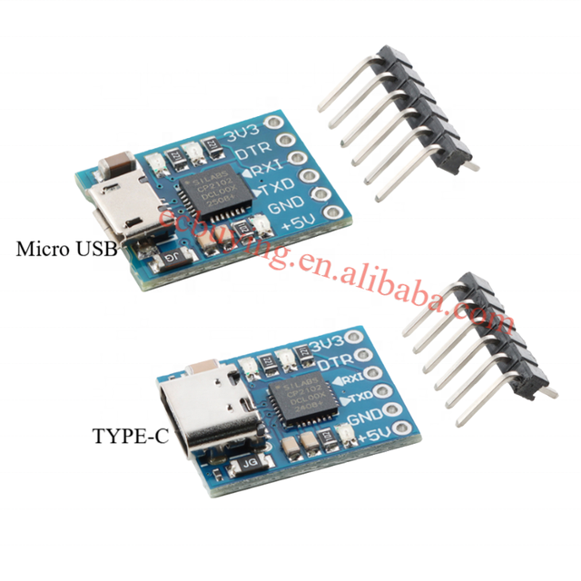 5pcs CP2102 Type-C MICRO USB to UART TTL Module 6Pin Serial Converter UART STC Replace FT232
