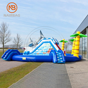 Grand parc aquatique gonflable combiné de piscine de glissière d'eau de <span class=keywords><strong>Waterworld</strong></span> de requin pour des enfants d'adultes - Product Image 3