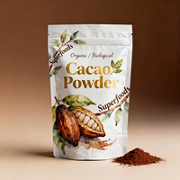 Pochette debout en feuille d'aluminium de qualité alimentaire imprimée sur mesure sac d'emballage en mylar de poudre de cacao alimentaire séché mat avec fermeture éclair