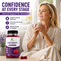Gummies de soutien à la confiance pour femmes OEM, saveur framboise, à base de palmier nain 5:1, pour l'humeur et la vitalité, complément sous marque privée, 60 gummies