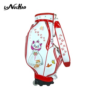 Stylish custom logo leather <span class=keywords><strong>golf</strong></span> bag 5 divider for women with wheel - Product Image 3
