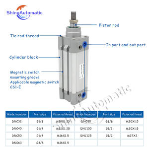 Cilindro Neumático de Doble Acción Estándar de Alta Calidad SC SU DNC MB SE SAI SI C96, Carrera Larga de 1000 mm, Aleación de Aluminio Personalizada - Product Image 3