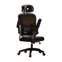Chaise de bureau ergonomique en maille respirante avec appui-tête réglable et soutien lombaire, chaise d'ordinateur pivotante à dossier haut pour le bureau à domicile
