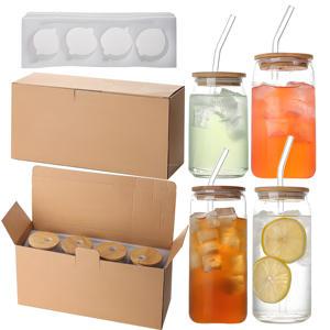 Wide Mouth Lovely Reusable 16oz 500ml Transparent Food Grade Glass Mason Drinking Bottle Screw Cap Straw <strong>Screen</strong> Printed <strong>Reed</strong> - Product Image 5