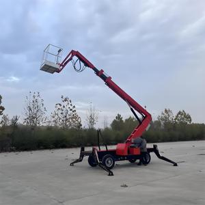 China Lagarta Spider Boom Lift Telescópica Hidráulica Diesel Wheel Drive Boom Lifting Platform Cherry Picker
