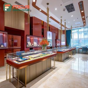 Comptoir de présentation de bijoux minimaliste avec panneau en verre trempé, meuble de boutique pour bijoux - Product Image 6