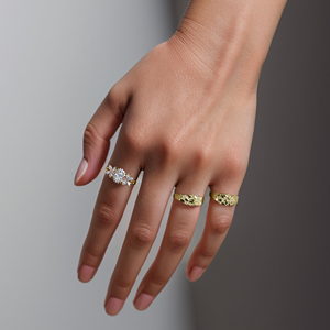 14K Vergoldeter Vintage Nugget Smashing Band <span class=keywords><strong>Ring</strong></span> Geschenk für Männer/Frauen Eleganter Statement-<span class=keywords><strong>Ring</strong></span> Perfektes Geschenk - Product Image 6