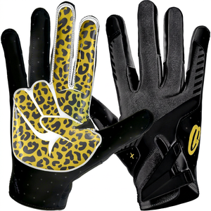 Gants de football américain sur mesure, poignée en silicone adhésive, antidérapants, entraînement professionnel, gants de receveur, fabricant - Product Image 1