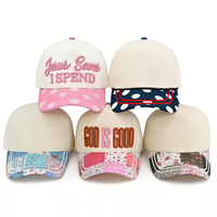 Casquette de baseball personnalisée à 5 panneaux, style sportif inspirant, en tissu Dobby, avec broderie 3D et visière patchwork, modèle Jesus Hat pour l'église