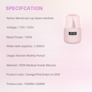 Stérilisateur à vapeur électrique pour coupe menstruelle, nettoyeur de coupe en silicone réutilisable, stérilisateur à vapeur pour coupe menstruelle pour usage quotidien - Product Image 6