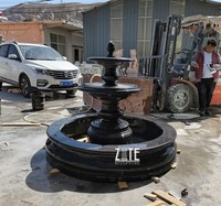 Fontaine en marbre noir sculptée à la main, design moderne, résistante à l'eau, pour jardin