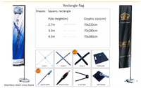 Drapeau en fibre de verre en aluminium personnalisé résistant aux intempéries avec piquet de sol Promotion extérieure bannière en plumes de base en X Cross