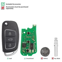 Clé télécommande universelle KEYDIY KD B16-3 à 3 boutons pour Hyundai KIA, lot de 5