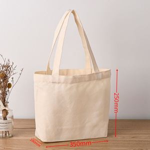 Sacs de shopping en toile de coton personnalisés avec logo imprimé, 45*35*15cm, longue bandoulière, pour vêtements, chaussures, sous-vêtements, chaussettes, cadeaux, sac fourre-tout - Product Image 4