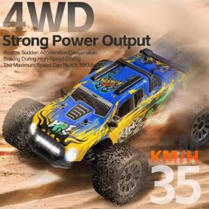 WLtoys SJY-164018 Camion monstre tout-terrain RC à échelle 1:16 avec éclairage LED, 4 roues motrices, moteur à balais 390, 2,4 GHz, voiture RC 4x4 tout-terrain - Product Image 2