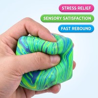 Jouet sensoriel de décompression souple en forme de cube de glace veiné - Pâte à modeler et kit d'outils