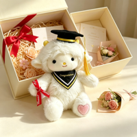 Peluche Mouton de Remise de Diplôme avec Toque de Baccalauréat, Adorable Peluche Agneau, Cadeau Souvenir de Remise de Diplôme OEM