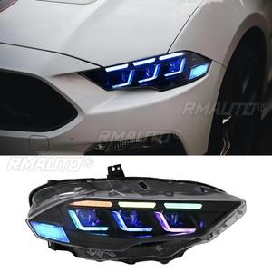 Faro Delantero Izquierdo/Derecho con LED RGB, Conjunto de Faros Delanteros, Luz de Esquina de Ángulo Amplio para Ford Mustang 2018-2022 - Product Image 1