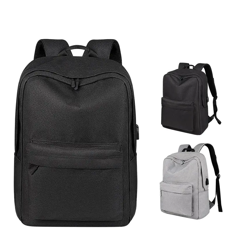 Unisex Laptop çantası Usb bölmeli Premium ince Polyester Laptop sırt çantası ile USB şarj portu