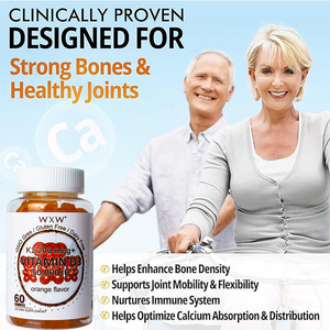 WXW Stock Vitamine D3 K2 Gommes de soutien immunitaire Gommes de zinc multi-vitamines Vitamine D3 & K2 Favoriser la santé des os Gummy - Product Image 6