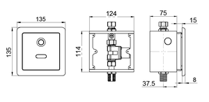 HY-313D CE của nhãn hiệu cảm biến nơi để tiểu flusher CE chứng nhận treo tường tự động 304 SS Bảng điều chỉnh tuôn ra van cho phòng tắm - Product Image 3