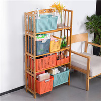Panier de rangement fin en plastique empilable avec poignées pour vêtements de bébé et jouets d'enfants - Grande Vente