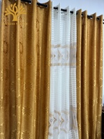 Rideaux occultants prêts à poser en polyester jacquard à œillets, motif floral européen, anti-âge, 3 pièces, en gros pour l'Afrique
