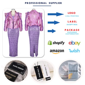 S10909 Abiti da Sera Formali di Lusso per Donne, Vestito con Ricche Decorazioni in Paillettes + Set Completo, Abiti da Ufficio per Signore - Product Image 3
