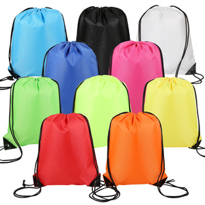 Custom Logo Printing Drawstring Bag Waterproof Polyester Gym Backpack Bag for Sports Promotion