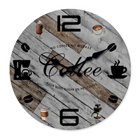 Indicateur d'avion créatif de 14 pouces Horloge murale en bois MDF Horloge à quartz silencieuse moderne à face unique pour la décoration du salon