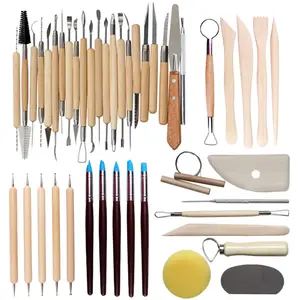 6Pcs Clay Sculpting Set Wax Carving Pottery Tools Shapers Polymer Modeling  /AK