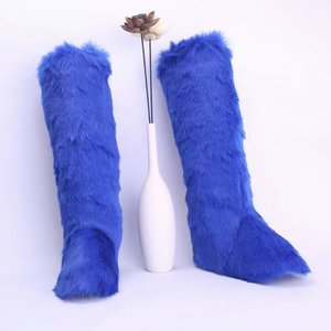 Snow Boots <strong>Ladies</strong> Plush Boots Female Warm Luxury Furry <strong>Shoes</strong> Women's Fluffy Faux Fox Fur <strong>Winter</strong> Adult - Product Image 6