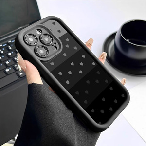 <span class=keywords><strong>Coque</strong></span> de téléphone en TPU antichoc et étanche Beilika, motif petit cœur gris, rainures noires, style Ins, pour filles, vente en gros - Product Image 2