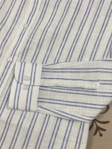 <span class=keywords><strong>Camicia</strong></span> Casual a Maniche Lunghe per <span class=keywords><strong>Uomo</strong></span>, Estiva, Traspirante in Poliestere/Cotone con Ricamo # <span class=keywords><strong>Camicia</strong></span> a <span class=keywords><strong>Righe</strong></span> con Bottoni e Logo RL # RL - Product Image 6