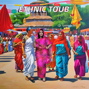 Toub Soudanais Long d'Été <span class=keywords><strong>en</strong></span> Voile de Polyester Doux de Haute Qualité pour Femmes Ethniques Imprimé Numérique - Product Image 2