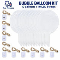 Kit de 10 ballons à bulles LED transparents en PVC avec guirlandes lumineuses de 3 m, blanc chaud, multicolore, décoration douce pour mariage et fête