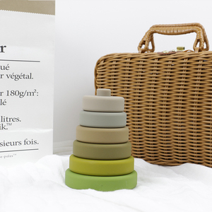 PISSEN थोक पर्यावरण के अनुकूल सीई सिलिकॉन इंद्रधनुष स्टेकर खिलौने बच्चे ढेर खिलौने सिलिकॉन इमारत ब्लॉकों स्टेकर बच्चों के खिलौने - Product Image 4