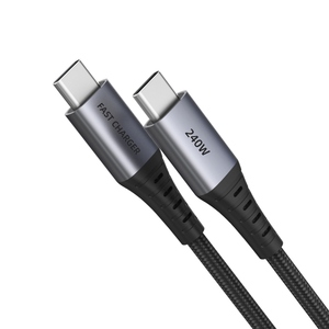 <span class=keywords><strong>Cable</strong></span> USB C a USB C de 240W, Carcasa de Aluminio, Trenzado de Nailon Resistente, Carga Rápida PD 3.1 de 100W, 48V 5A, E-Marker, USB 2.0 de Fábrica - Product Image 1