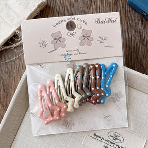 10 pièces mignon doux pinces à cheveux pour filles coloré ovale petites barrettes de cheveux accessoires Clips <span class=keywords><strong>frange</strong></span> pince latérale pour les enfants - Product Image 6