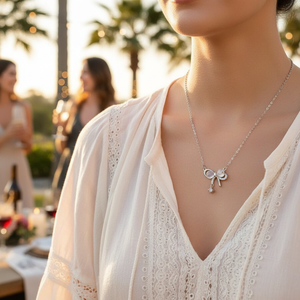 Trending stile coreano Boho Charm collane vendita calda all'ingrosso catena in lega d'argento con diamanti per occasioni di festa - Product Image 3